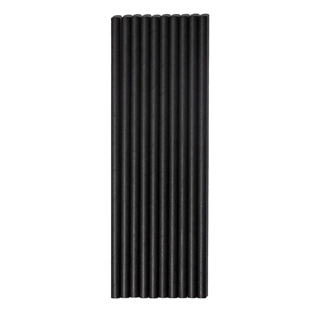 Siyah Kağıt Pipet 8 x 240 mm